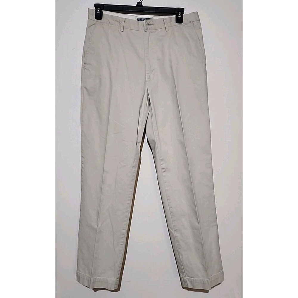 Polo Ralph Lauren Pants Mens Beige Straight Chino Khaki Preppy 35x32